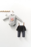 Set 2 piese cu body si pantalonasi cu tulle pentru fetite Monster, Tongs baby (Culoare: Roz, Marime: 18-24 Luni)