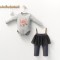 Set 2 piese cu body si pantalonasi cu tulle pentru fetite Monster, Tongs baby (Culoare: Roz, Marime: 18-24 Luni)