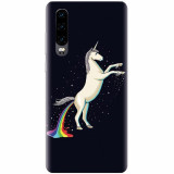 Husa silicon pentru Huawei P30, Unicorn Shitting Rainbows