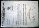 O.174 ACT + CARD MESTESUGAR AUSTRIA WWII HANDWERKSKAMMER LINZ DONAU 1943