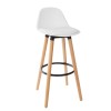 Scaun bar Atmosphera Maxon, 40x43x92 cm, picioare din fag, stil scandinav, alb Household NewTrend