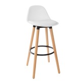 Scaun bar Atmosphera Maxon, 40x43x92 cm, picioare din fag, stil scandinav, alb Household NewTrend