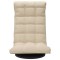 Scaun de podea pivotant, crem, material textil - 3