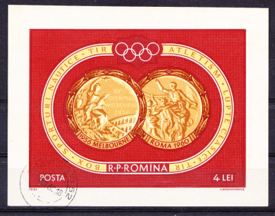 TSV % - 1961 LP 529 MEDALII DE AUR J.O. MELBOURNE COLITA NEDANTELATA, MNH/** LUX foto