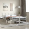 VidaXL Cadru de pat metalic cu tăblie de cap/picioare, alb, 140x190 cm 372246
