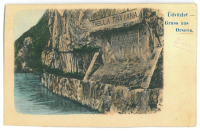3069 - ORSOVA, Tabula Traiana, Litho, Romania - old postcard - used foto