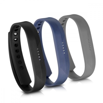 Set 3 Curele pentru Fitbit Flex 2, kwmobile, Silicon, Multicolor, 39614.01 foto