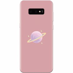 Husa silicon pentru Samsung Galaxy S10 Lite, Saturn On Pink foto