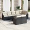 Set de canapele pentru grădină 9 pcs Negru și alb Rattan poli
