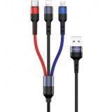 Cablu Date si Incarcare USB - Lightning / USB Type-C / MicroUSB Usams U26, 1.5 m, 2A, Multicolor SJ318USB01