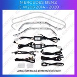 Lumini Ambientale trimuri usi picioare Mercedes C W205 control pe sistemul original sau telefon CarStore Technology