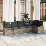 Gossi set de canapele de gradina 6 piese cu perne gri din poliratan