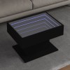 VidaXL Măsuță de cafea cu LED, negru, 70x50x45 cm, lemn prelucrat 847533