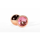 Dop Anal Cu Bijuterie Secret Shade Metal M, Auriu + Roz, 8 cm