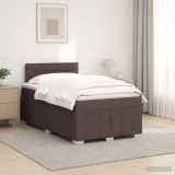 Cumpara ieftin Pat boxspring cu saltea Maro inchis 120 x 190 cm Tesatura