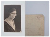 Fotografie format CP: Atelier Alscher, Portret de domnisoara, Orsova, ca. 1920 / Banat / Romania