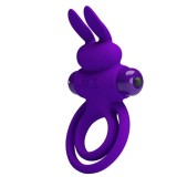 Cumpara ieftin Inel Penis Cu Vibratii Si Rabbit, Albastru