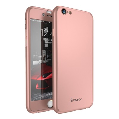 Husa IPAKY Fashion - Full Protection 360 - Iphone 6 Plus / 6S Plus (Rose Gold) cu Folie Protectie Ecran foto