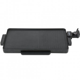 Gratar electric cu plita neteda/striata, 2000 W, dimensiune 56.4 x 29.5 x 5.5 cm foto