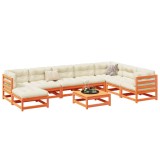 VidaXL Set mobilier de grădină cu perne, 9 piese, lemn masiv de pin