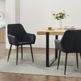 Set 2 scaune tapitate Hollola negru [en.casa] HausGarden Leisure
