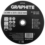 Disc de taiere pentru metal Graphite, corindon, 230 x 2.0 x 22.2 mm