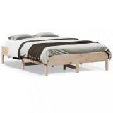 Cumpara ieftin Cadru de pat fără saltea, 135x190 cm, lemn masiv de pin