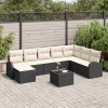 VidaXL Set de canapele pentru grădină cu pernă 9 pcs Negru Rattan poli 3346167