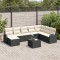 vidaXL Set de canapele pentru grădină cu pernă 9 pcs Negru Rattan poli 3346167