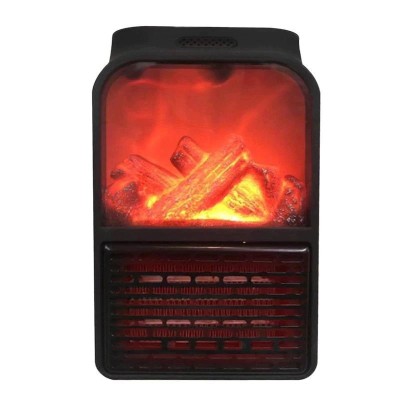 Mini Aeroterma Puternica Portabila Flippy, Putere 500W, Mini radiator electric cu Display LCD, efect de semineu si flacara, cu telecomanda foto