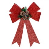 Fundiță Decorativă Crăciun, 32cm, Conuri și Pomușoare, Roșu, Oem