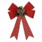 Fundiță Decorativă Crăciun, 32cm, Conuri și Pomușoare, Roșu