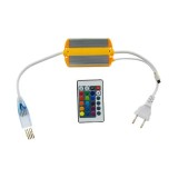 Cablu Alimentare Furtun LED Neon Flex 220V RGB, 50cm, Alb, Telecomanda, Conector Pin, IP65, -20&deg;C - +50&deg;C, 1500W, 6A