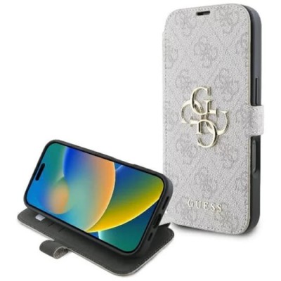 Husa pentru iPhone 16 Pro Max - Guess Book 4G (GUBKP16X4GMGPI) - Pink foto