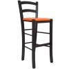 Scaun Paesana bar - cadru wenge - imitatie piele portocaliu - 21895