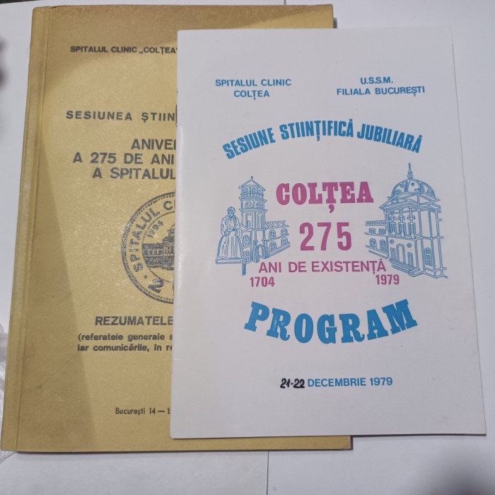 SESIUNEA STIINTIFICA JUBILIARA.ANIVERSAREA A 275 ANI SPITALUL COLTEA+ PROGRAM R4