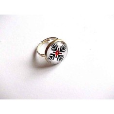 Inel sticla cu motiv traditional, inel reglabil 32907