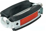 Pedale Moto Union Sport Negre Cauciuc, Ax Otel, Catadioptrii Omologate, 63x118mm