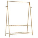 Cumpara ieftin Cuier pentru haine cu rafturi, 132x45,5x150,5 cm, bambus