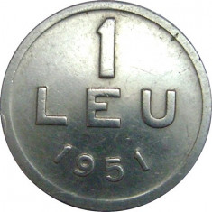 Romania, 1 leu 1951 * cod 52 foto