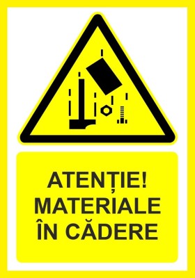 Placuta atentie materiale in cadere foto