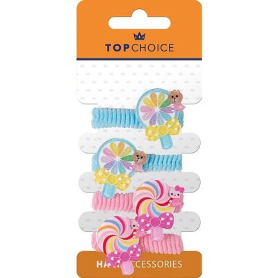 Set 4 Elastice de par decorate cu inghetata, Top Choice 26560 foto