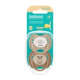 Suzeta Rotunda din Latex Calmy Baboo - Maro, 2 bucati, 0 luni+