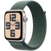 Apple Watch SE (2024), GPS, Carcasa Starlight Aluminium 44mm, Lake Green Sport Loop