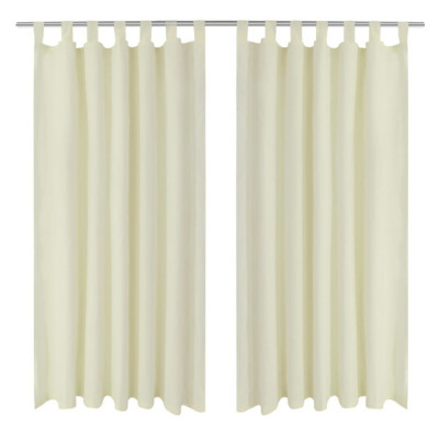 Draperii micro-satin cu bride, 140 x 175 cm, crem, 2 buc. 130356 foto