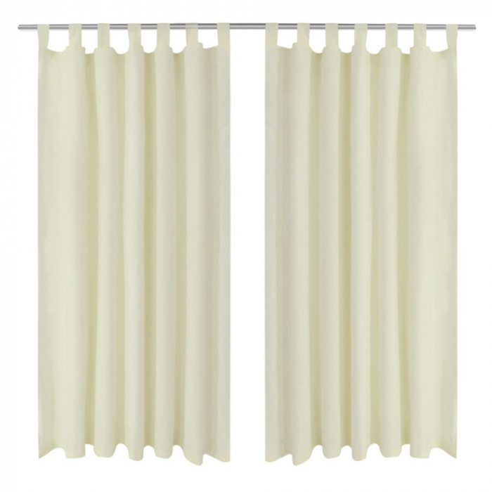 Draperii micro-satin cu bride, 140 x 175 cm, crem, 2 buc. 130356