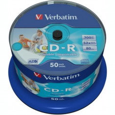 CD-R VERBATIM 700MB 80min viteza 52x 50 buc spindle printabil &amp;amp;quot;AZO Wide Inkjet Printable&amp;amp;quot; &amp;amp;quot;43438&amp;amp;quot; foto