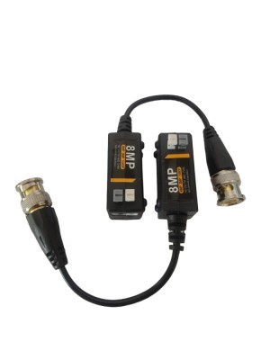 Set Video Balun 8MP, AHD TVI CVI CVBS, conector BNC, terminal push-in, UTP CAT5 5E CAT6 foto