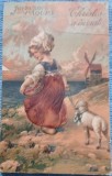 Carte postala, Felicitare pentru Sarbatorile Pascale, perioada interbelica