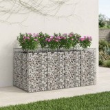 Cumpara ieftin Pat ridicat din gabion 2 buc. 200 x 100 x 100 cm
